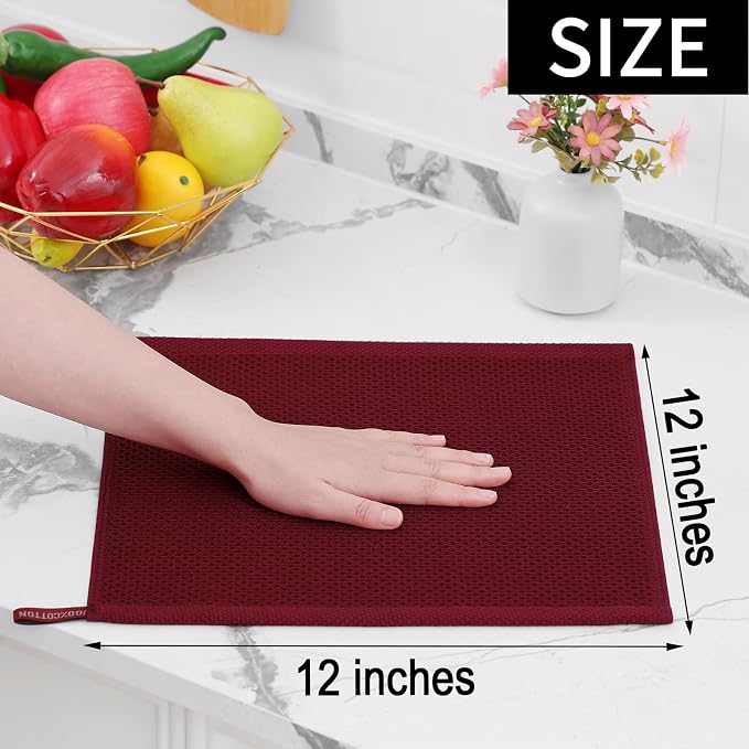 Homaxy 100% Cotton Waffle Weave Kitchen Dish Cloths, Ultra Soft Absorbent Quick - Image 5