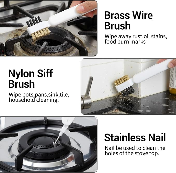 Kitchen Stove Cleaning Brush Scraper Tool Set Heavy Duty Stainless Steel Putty - Image 3
