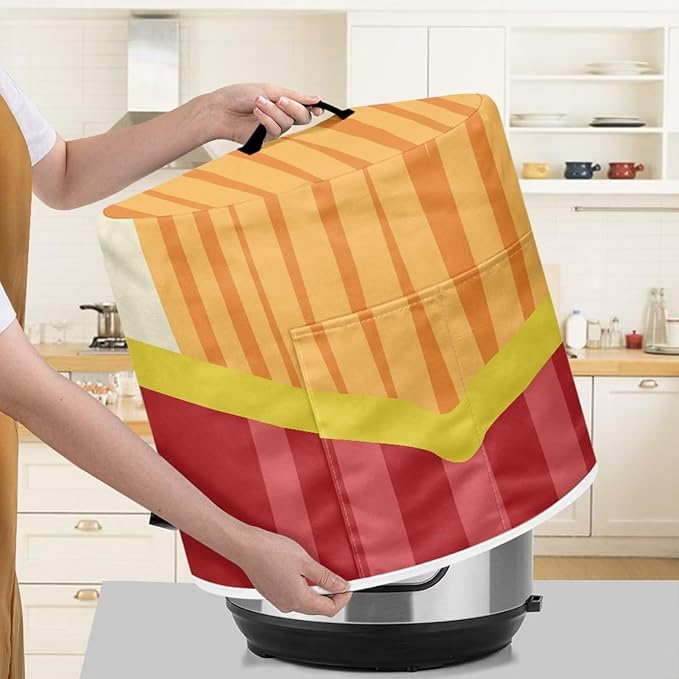Air Fryer Cover Dust Cover, French Fries Appliance Covers for 6 Quart Air Fryer & Pressure Cooker Kitchen Appliance Accessories with Pockets, Machine Washable