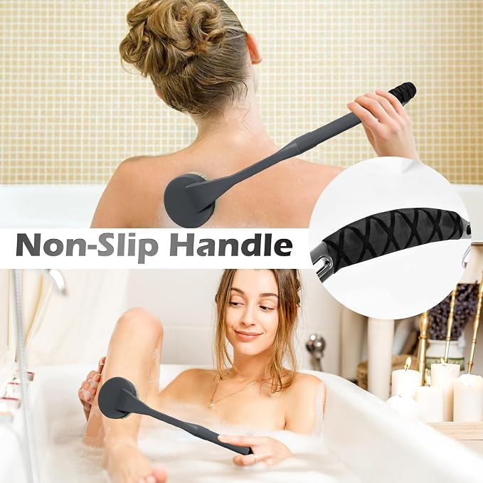 Back Scrubber for Shower, 20.5" Anti Slip Long Handle Bath Brush, Back Brush - Image 4