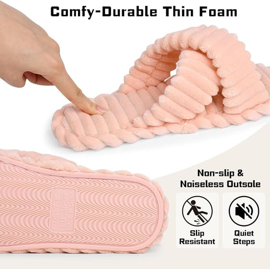 ZOORON Women's Cozy Slippers Crossbands & Durable Foam - Image 2