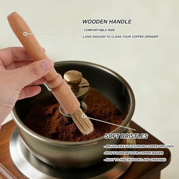 4pcs Coffee Machine Cleaning Brush, Professional Espresso Cleaning Brush Wooden - Image 4