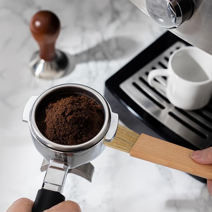 Coffee Grinder Cleaning Brush, Beech Handle Espresso Machine Cleaner Tool - Image 6