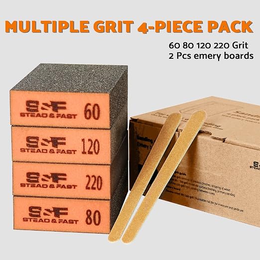 Sanding Sponge, 60 80 120 220 Coarse Medium Fine Grit Sanding Block, Sander - Image 6