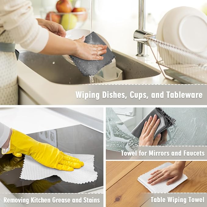GLIMGLINT Waffle Weave Microfiber Towel, Lint Free Microfiber Cleaning Cloth - Image 7