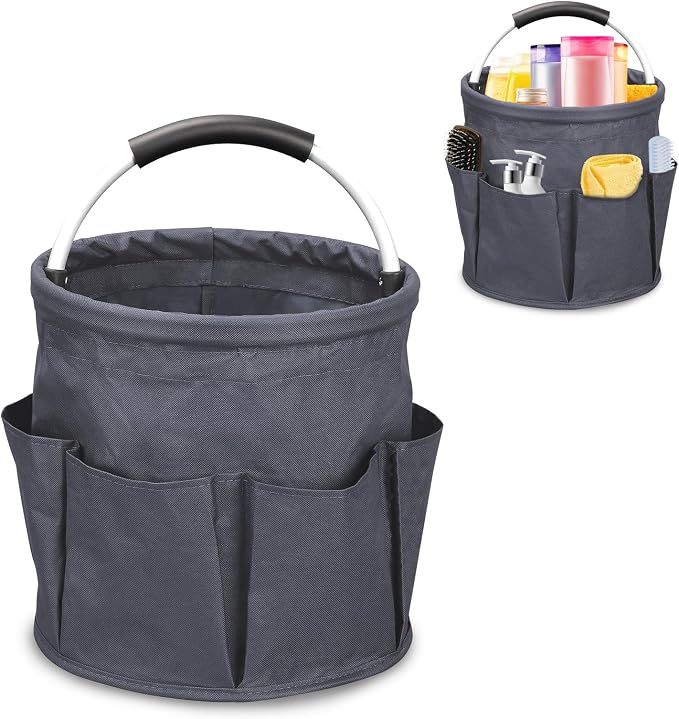 17L Portable Cleaning Bucket Organiser, 6 Pockets Foldable Cleaning Caddy by Yallmie