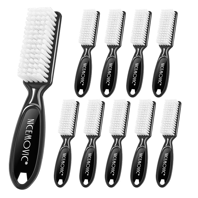NICEMOVIC 10 Pcs Nail Brush for Cleaning Fingernails, Handle Grip Nail Scrubber by NICEMOVIC