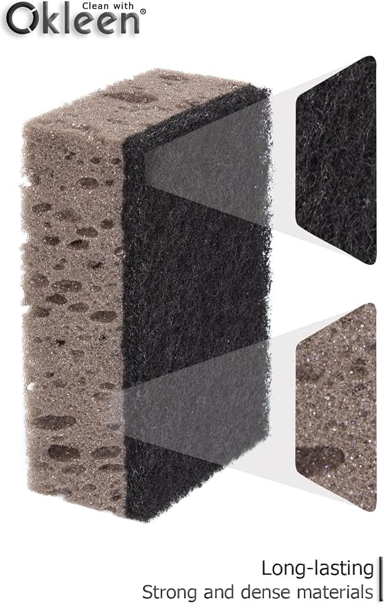 Taupe Multi Use Scrub Sponges. Made in Europe. 18 Pack, 4.3x2.8x1.4 inches. - Image 6