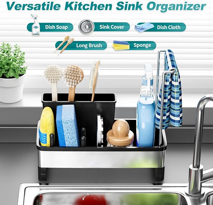 Stainless Steel Sink Caddy, Sponge Holder - Image 3