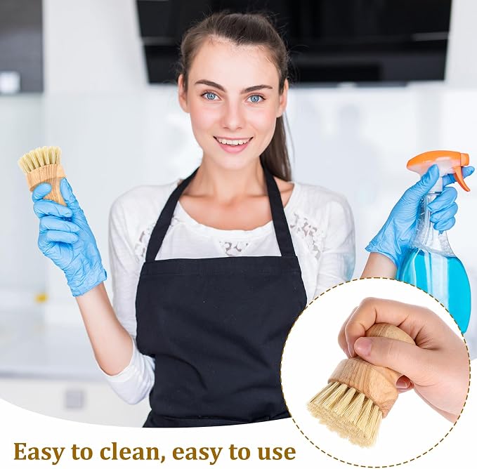 6 Packs Bamboo Dish Scrub Brushes Wok Brush Dish Scrubber Brush Kitchen - Image 6