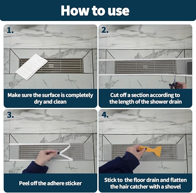 2 PCS 2.75 Inch x 33 FT Disposable Shower Drain Screen Self-Adhesive Stickers - Image 5