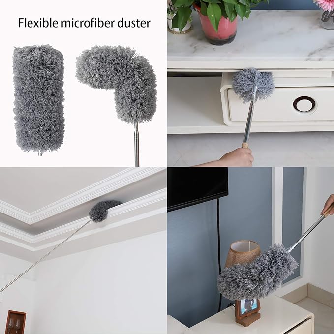 Lambswool and Microfiber Duster, Long Reach/Extendable Duster Up to 86" - Image 4