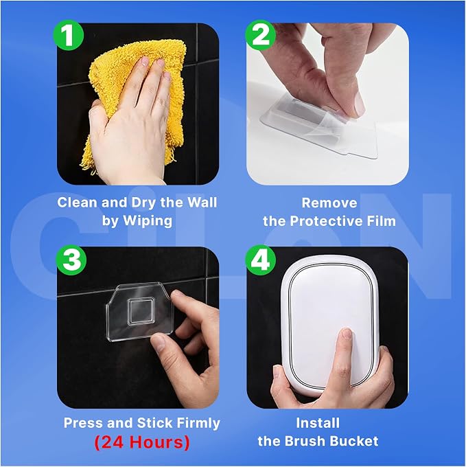 CiLoN Wall-Mounted Disposable Toilet Brush Kit and 30 Fresh Bleach Scrubbing - Image 5