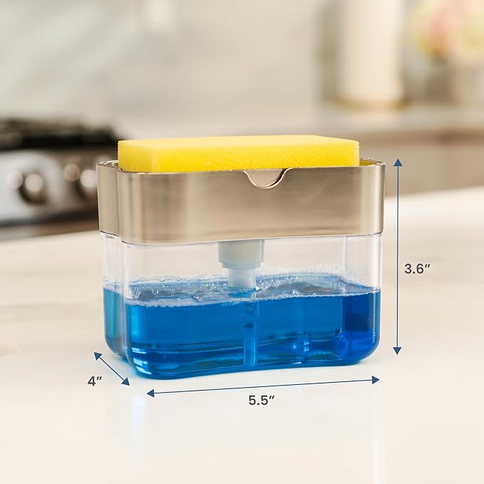 S&T INC. Dish Soap Dispenser and Sponge Holder - Image 6