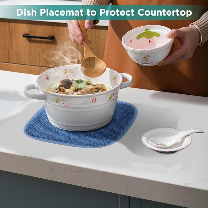 Microfiber Dish Drying Mat, Super Absorbent Kitchen Dish Drying Pad, Reversible - Image 6
