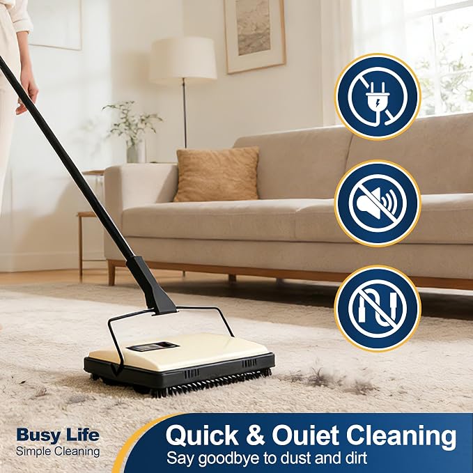 Yocada Manual Carpet Sweeper Cleaner Household Sweeper Lightweight Hand Push - Image 5