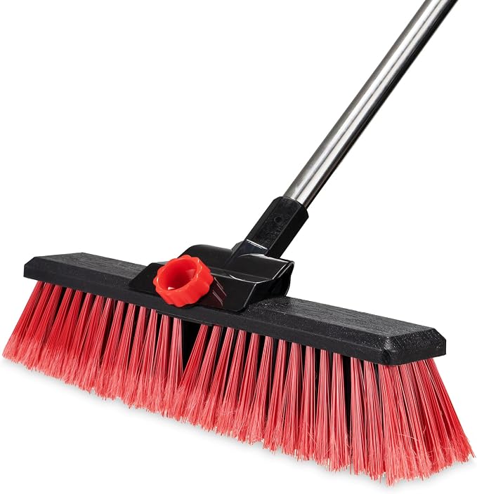 16.5" Outdoor Broom for Floor Cleaning Heavy Duty Push Broom by YACASA