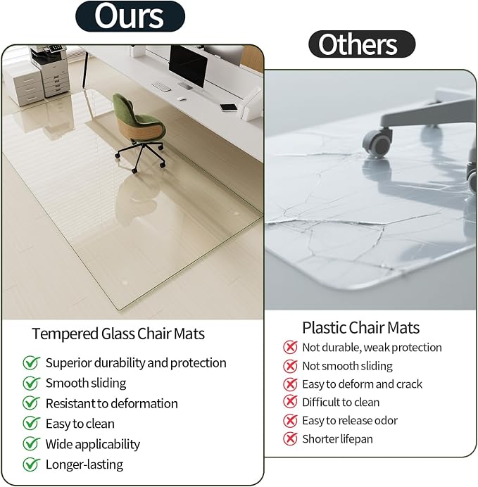 Koonmi Tempered Glass Chair Mat - Image 5