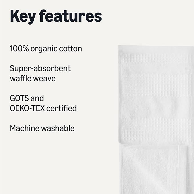 Amazon Basics Organic Cotton Waffle Kitchen Dish Cloths - Image 2