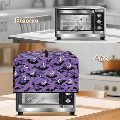 Microwave Oven Cover, Halloween Bat Heat-Resistant Waterproof Toaster Oven Dust Cover Universal for Most Microwaves Ovens Greaseproof Anti-Scratch Microwave Dust Covers