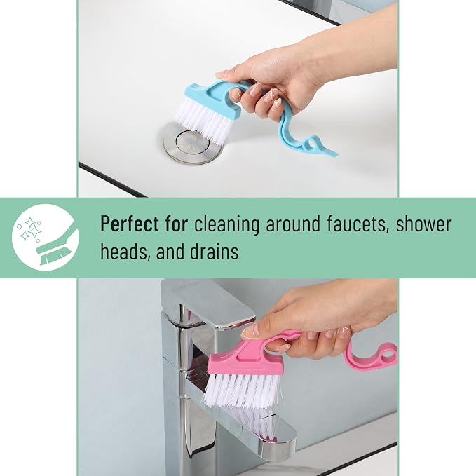 Slick- Window Track Cleaning Brush, 4 Pack, Colorful Ergonomic Handle, Built-in - Image 5