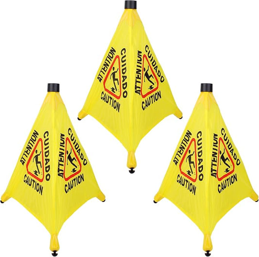 3 Pcs 20 inch Pop up Wet Floor Sign by BUWUSMU