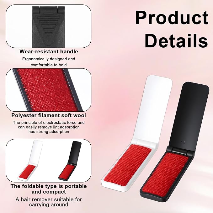 6 Pack Foldable Lint Brush Pet Hair Remover Portable Mini Clothes Brush - Image 3