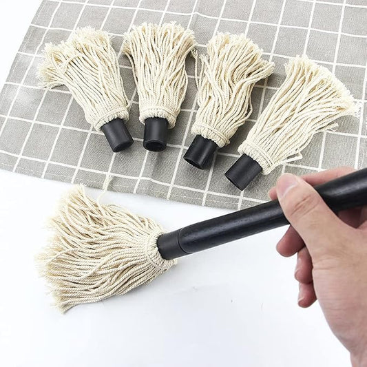 Grill Basting Mop, YFWOOD 18 Inch Grill Basting Brush BBQ Mop Black Wooden Long - Image 2
