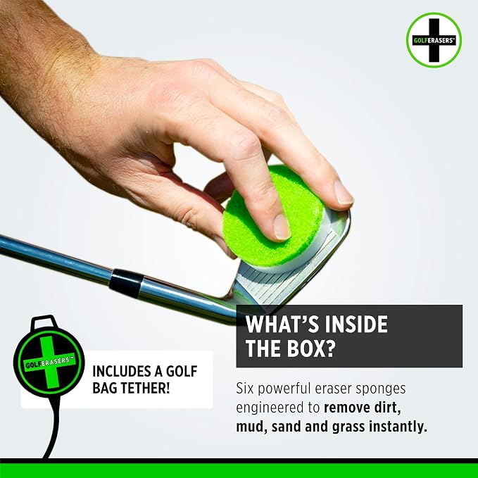 Instant Golf Eraser with Bag Tether, Premium Dual-Sided Sponge - Image 2