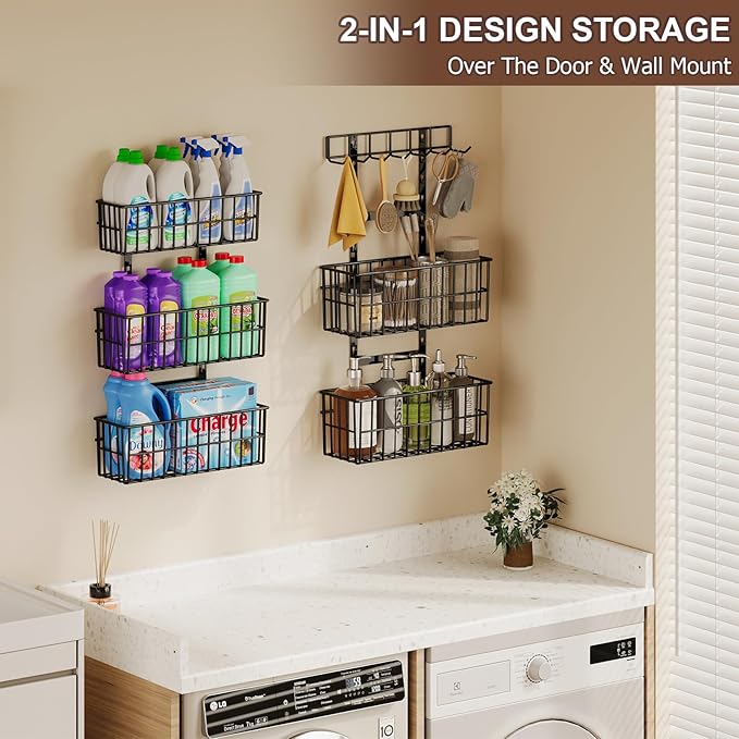 Adjustable Over the Door Organizer, Metal Hanging Door Organizer - Image 5