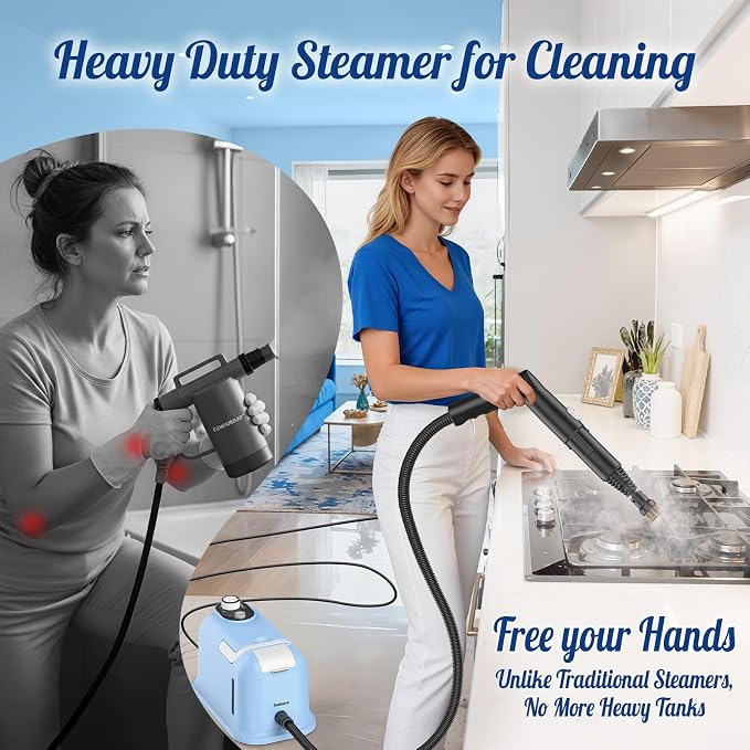 60.87oz Heavy Duty Steam Cleaner 10s Rapid Heating Handheld Steam Cleaner - Image 6
