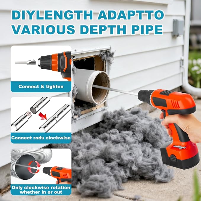 Sealegend 30 Feet Dryer Vent Cleaner Kit, Lint Remover, 2×Upgraded Flexible - Image 6