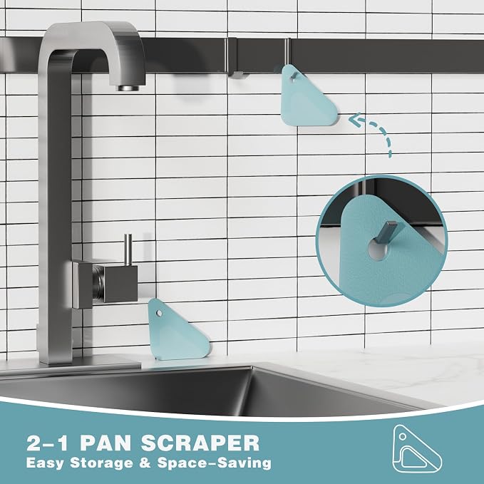 Food Scraper, 2-in-1 Pot and Pan Dish Scraper, Nylon and Silicone, Kitchen - Image 7