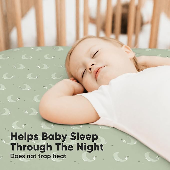 KeaBabies 2-Pack Baby Crib Sheets for Boys, Girls - 52x28 Viscose Derived from Bamboo Toddler Bed Sheets Neutral, Fitted Crib Mattress Cover for Standard Baby Bedding, Soft & Cozy (Lunaris)