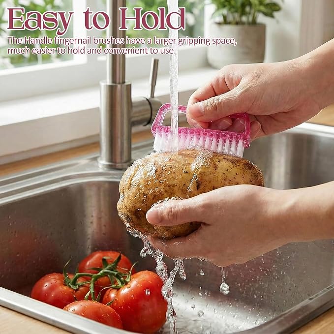 EBOOT 4 Pieces Handle Plastic Nail Brush Nail Hand Scrubbing Cleaning Brush - Image 6