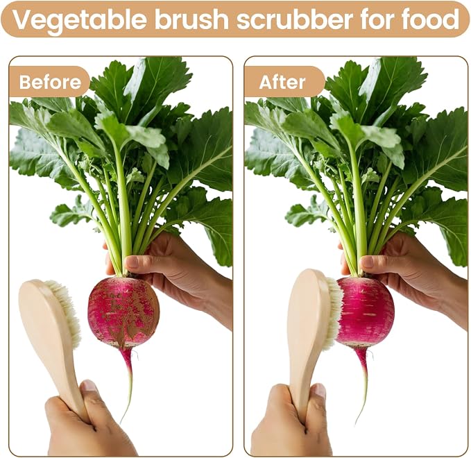 8 Inch Vegetable Brush, Potato Mushroom Veggie Brush Scrubber - Image 4
