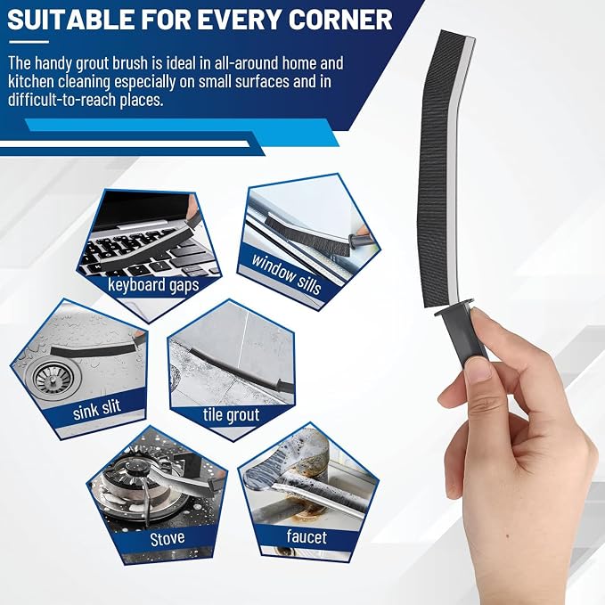 3Pcs Crevice Cleaning Brush Tool Grout Brush Cleaning Supplies, Home Essentials - Image 3