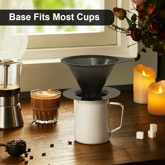 LHS Pour Over Coffee Dripper Reusable Coffee Filter Paperless Coffee Filter - Image 6