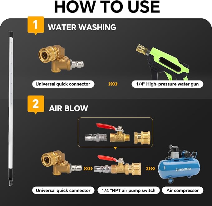 Upgraded 47" Radiator Pressure Washer Cleaning Wand: Thickened Heavy Duty - Image 5