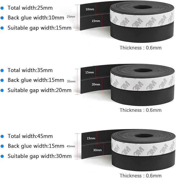 TAROSE Weather Stripping, 33 Feet Weather Seal Strip, Adhesive Silicone Tape - Image 2
