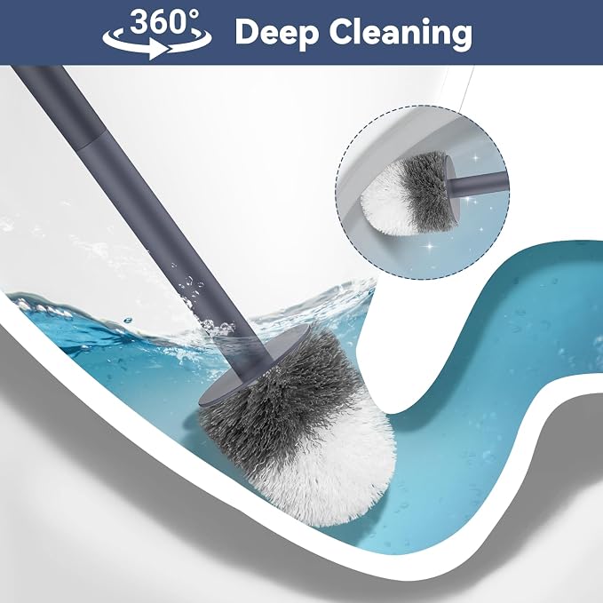 Toilet Brush, Compact Toilet Brush and Holder Set - Image 3