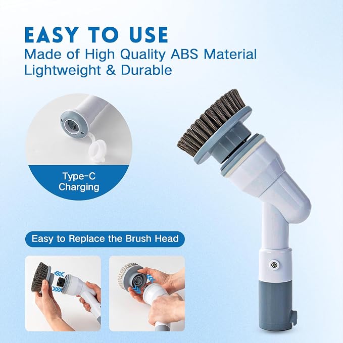 Electric Spin Scrubber, Wire Brush, Waterproof Spin Scrubber - Image 6