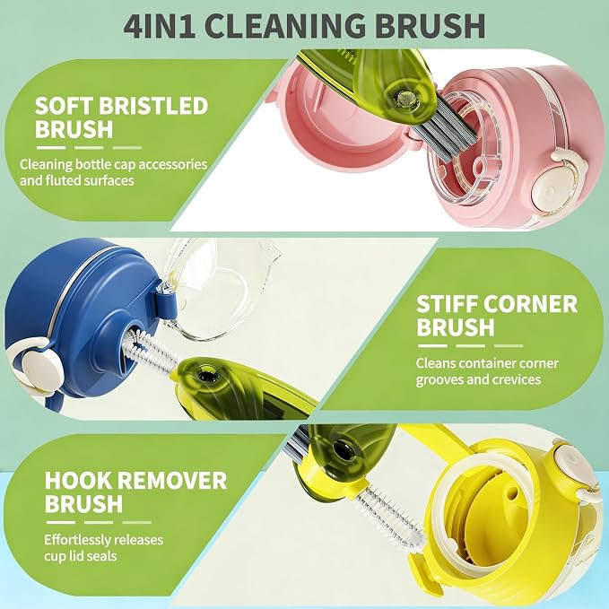 3 in 1 Cup Lid Gap Cleaning Brush Set, 3 Colors - Image 2