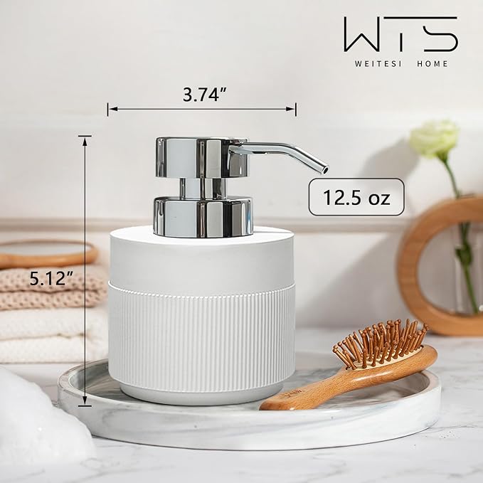 Resin Soap Dispenser for Bathroom, Hand Lotion Liquid Dispenser Easy-to-Press - Image 2