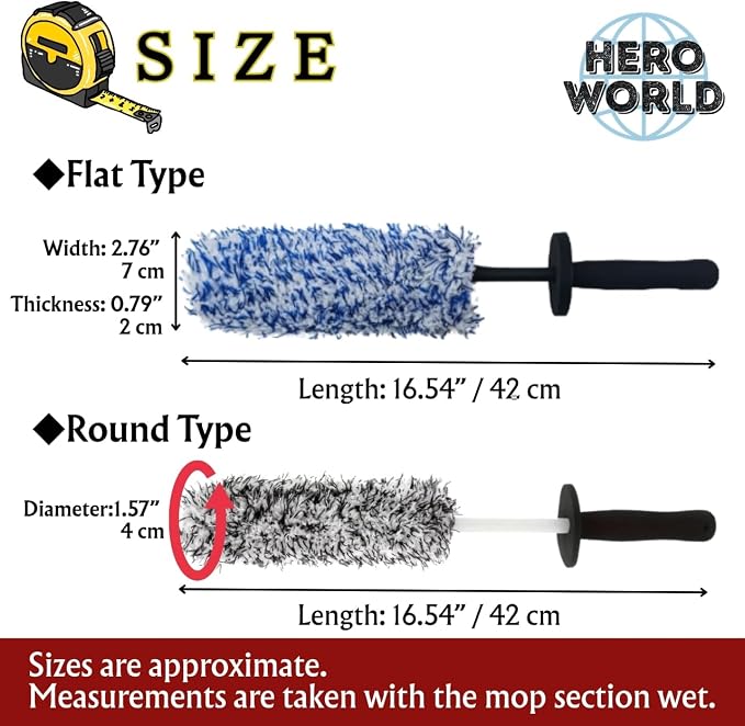 Soft Wheel Cleaning Brush, Metal-Free Wheel Mop Safe - Image 5