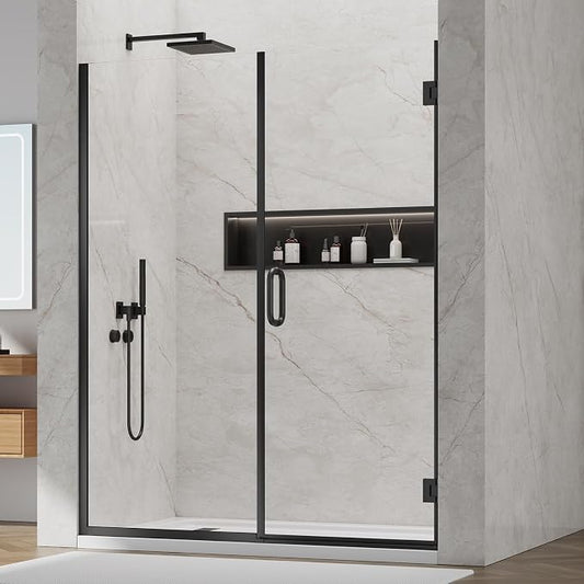 Pivot Shower Door, Adjustable Width 58.5-60" W x 76" H Hinged Shower Glass Door by Wemakeexcellentshowerdoors