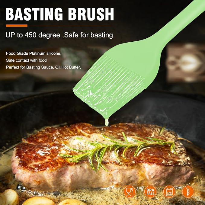 Walfos Basting Brushes Silicone, Heat Resistant Pastry Brushes - Image 4