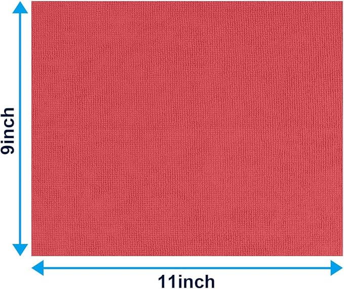 GLIMGLINT Red Microfiber Cleaning Cloth, 100 Pack Cleaning Rags, Ultra - Image 4
