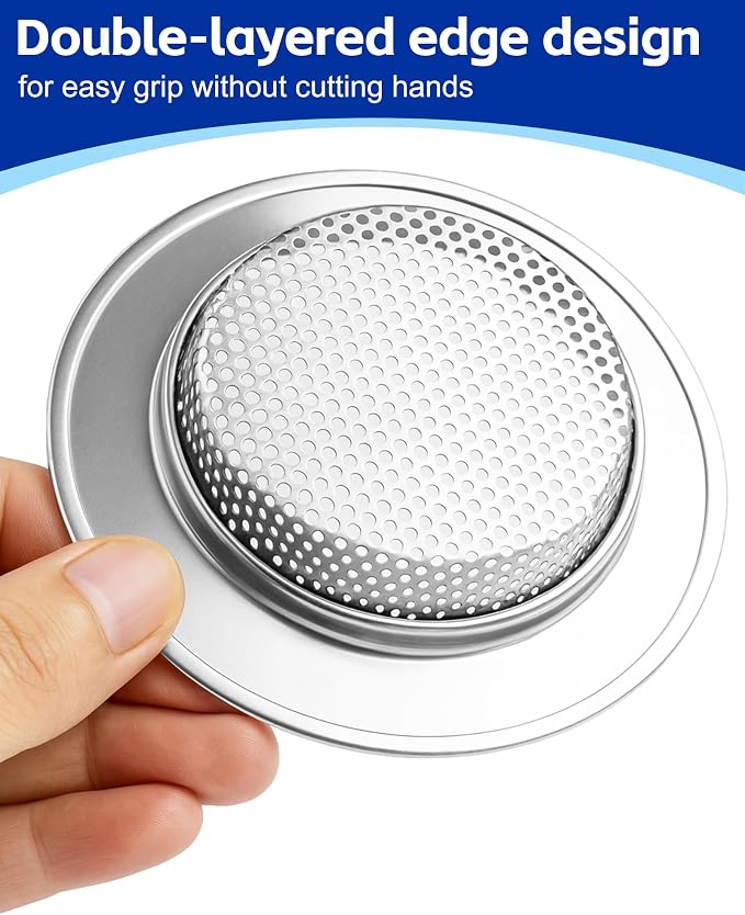4-Pack Kitchen Sink Drain Strainer, Sturdy Stainless Steel, - Image 4