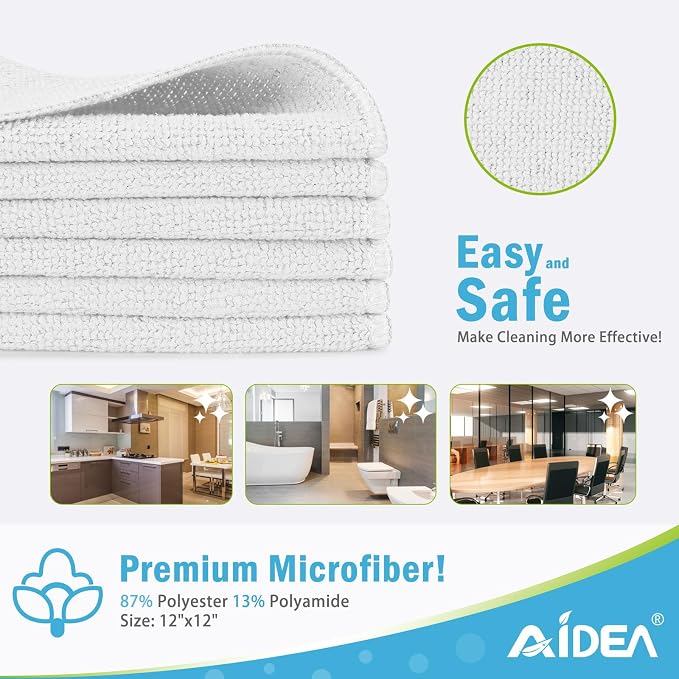 AIDEA Microfiber Cleaning Cloth-50PK, Soft Microfiber Towels - Image 2